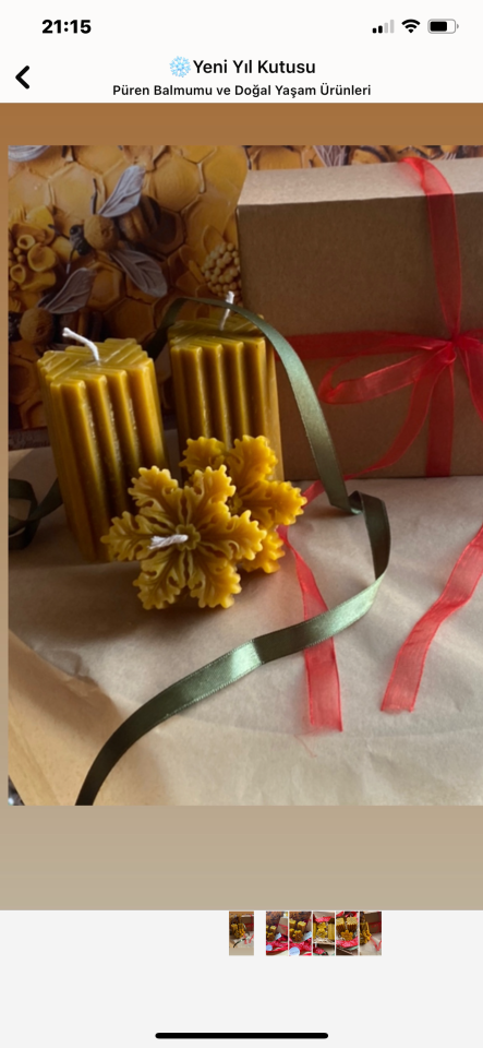 Sutun Çizgili Mum Set